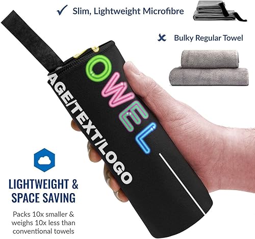 Miniatura 3 de Toalla de playa personalizada con texto, imagen, logotipo, toallas de playa de microfibra, toalla de secado rápido para viajes, playa, piscina, baño