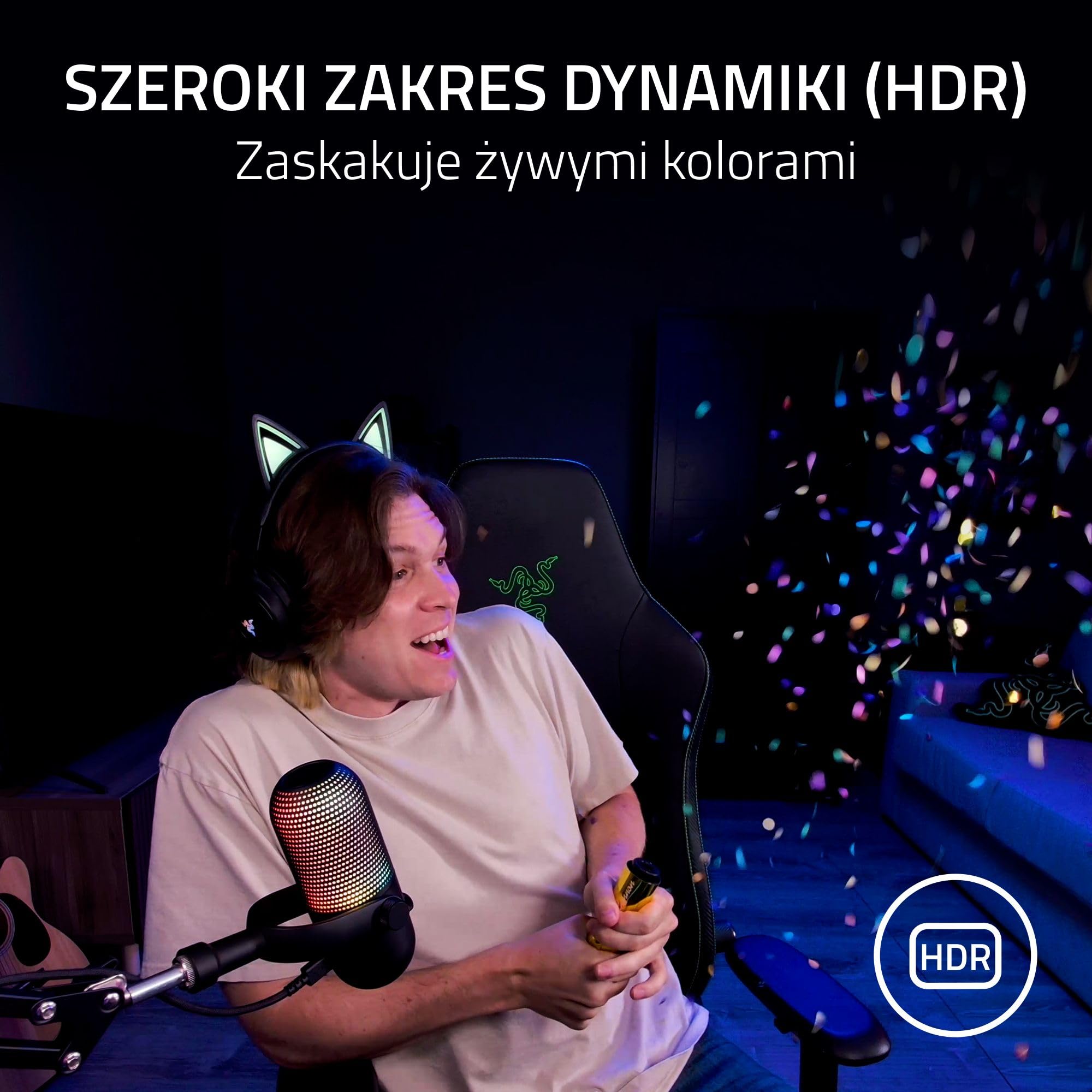 Razer Kiyo V2 – kamera internetowa 4K 30 klatek na sekundę z technologią AI – wysoki zakres dynamiczny – ultraszerokokątny obiektyw – kompatybilna z OBS i Xsplit | Czarny