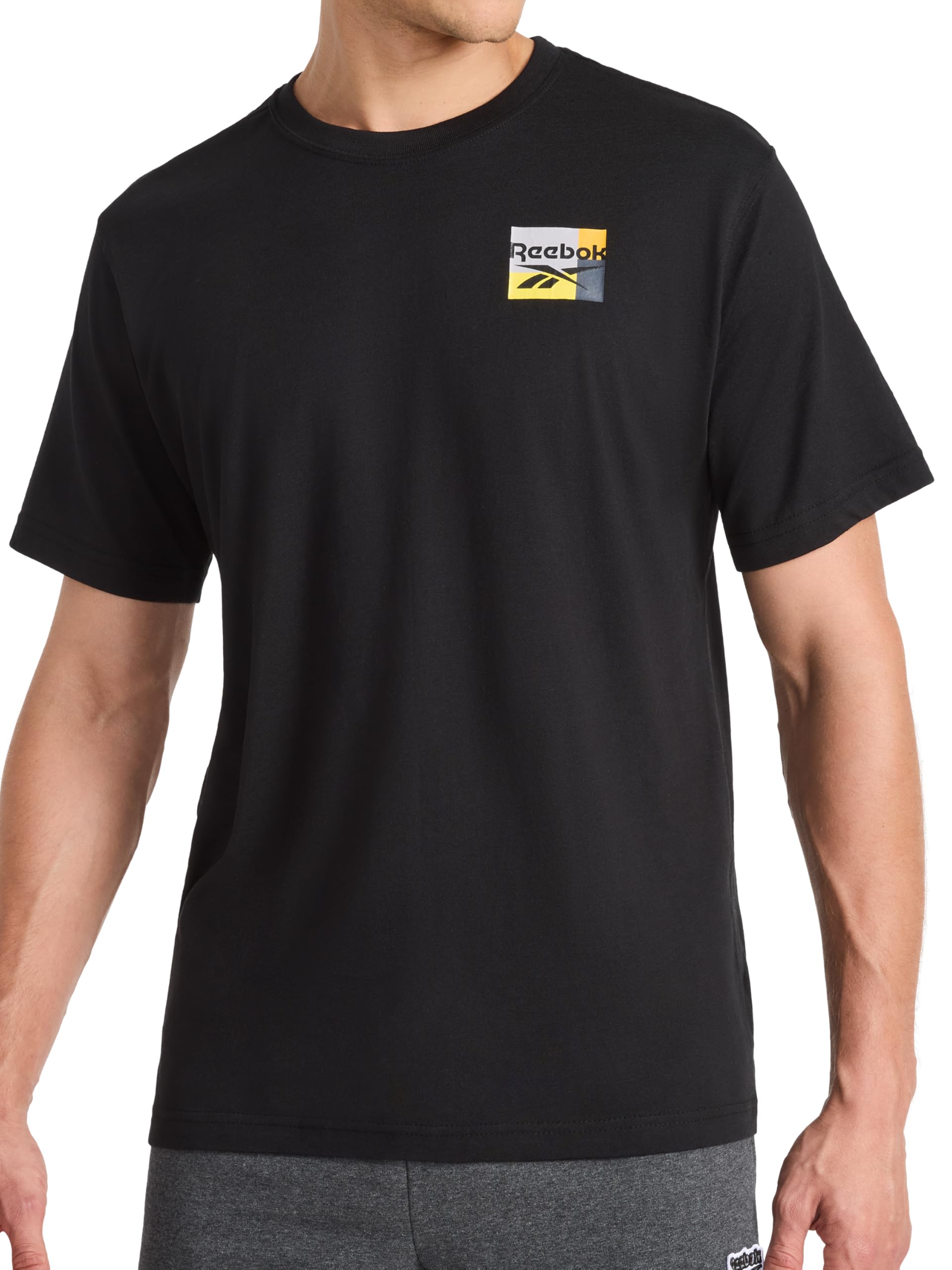 Men's Small Logo Crewneck T-Shirt, Standard Fit, Lightweight Cotton-Poly Jersey Fabric