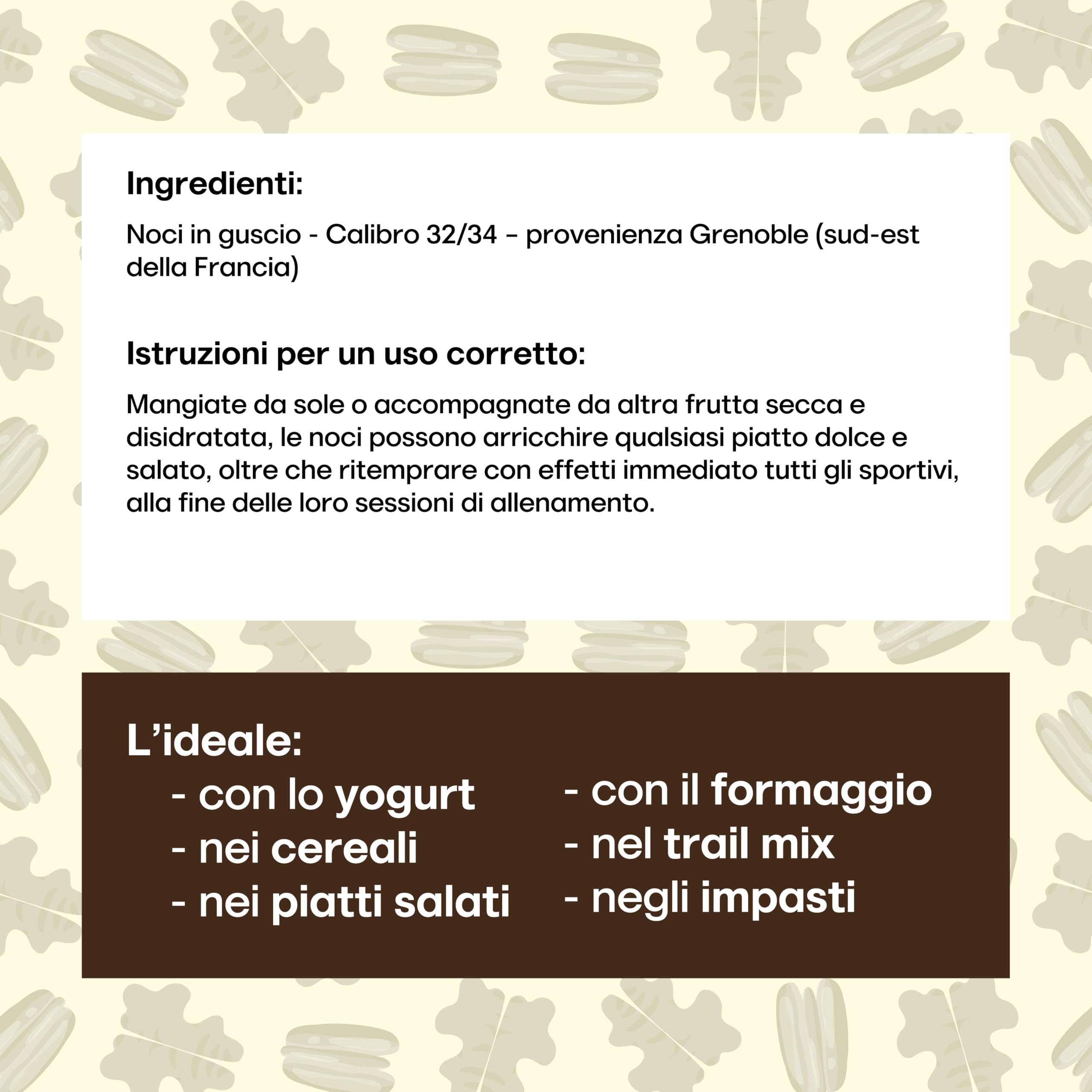 Il Contadino - Antichi Sapori | NOCI | Frutta Secca di Qualità Premium, Al Naturale, No Conservanti (5 Kg, Calibro 32/34)