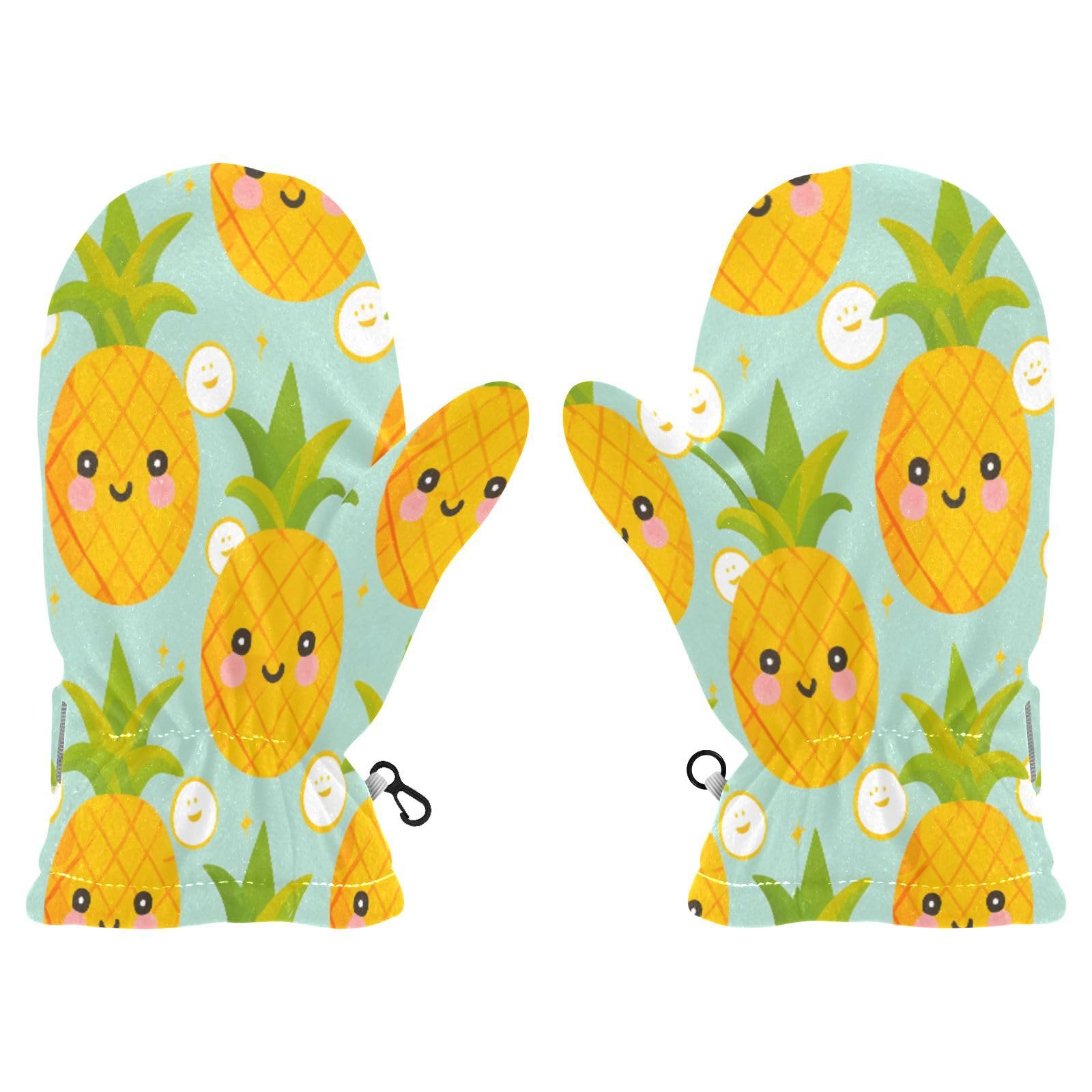 Kid's Winter Gloves Children Warm Gloves Lovely Pineapple for Boys Girl Age 2-4 Years