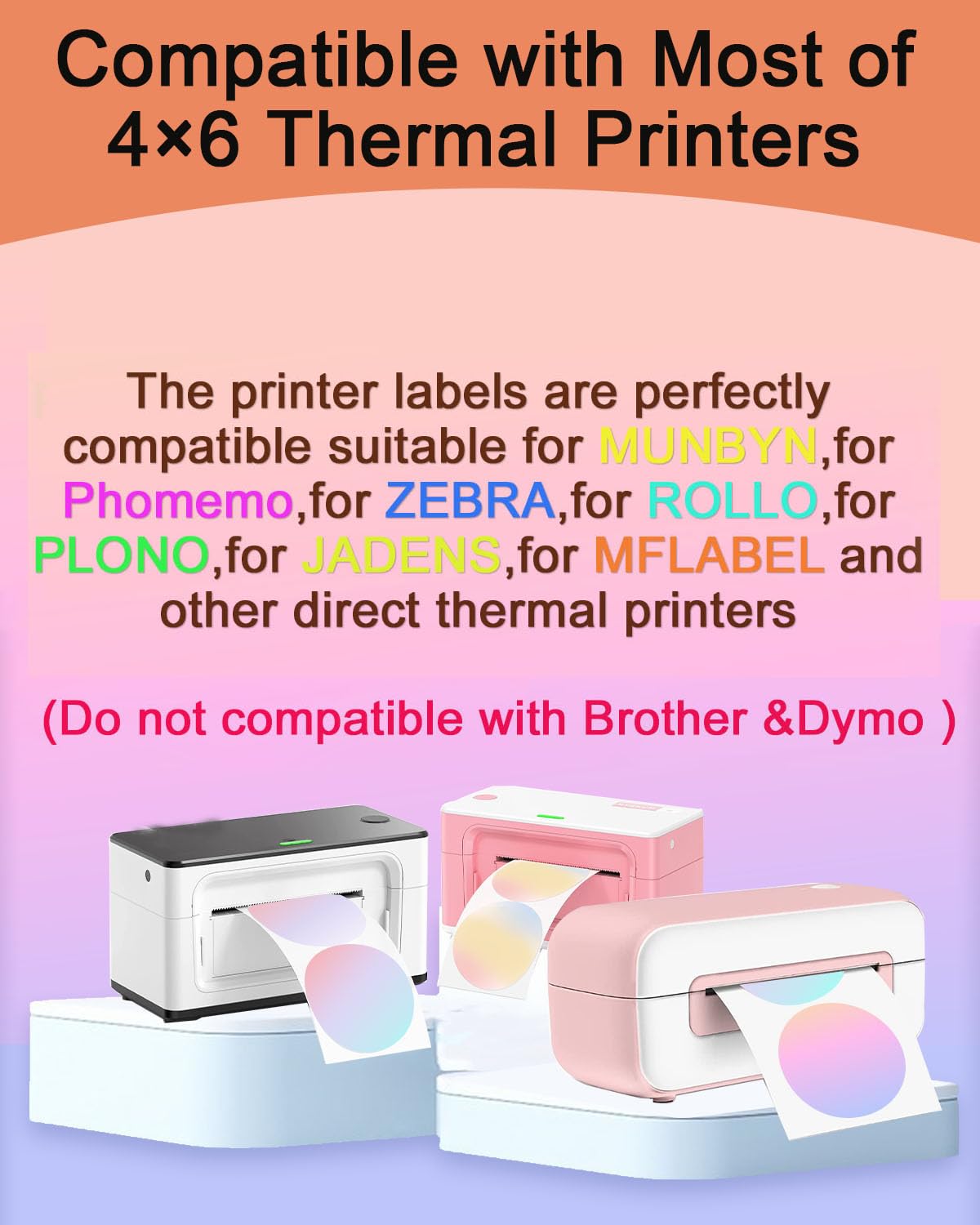 5,1 x 5,1 cm große kreisförmige Thermo-Aufkleber, selbstklebend, 5,1 cm, runde Thermodirekt-Etiketten, Mehrzweck-Aufkleber für DIY-Logo-Design, Namensschild, QR-Code, 600 Etiketten/1 Rolle, 3