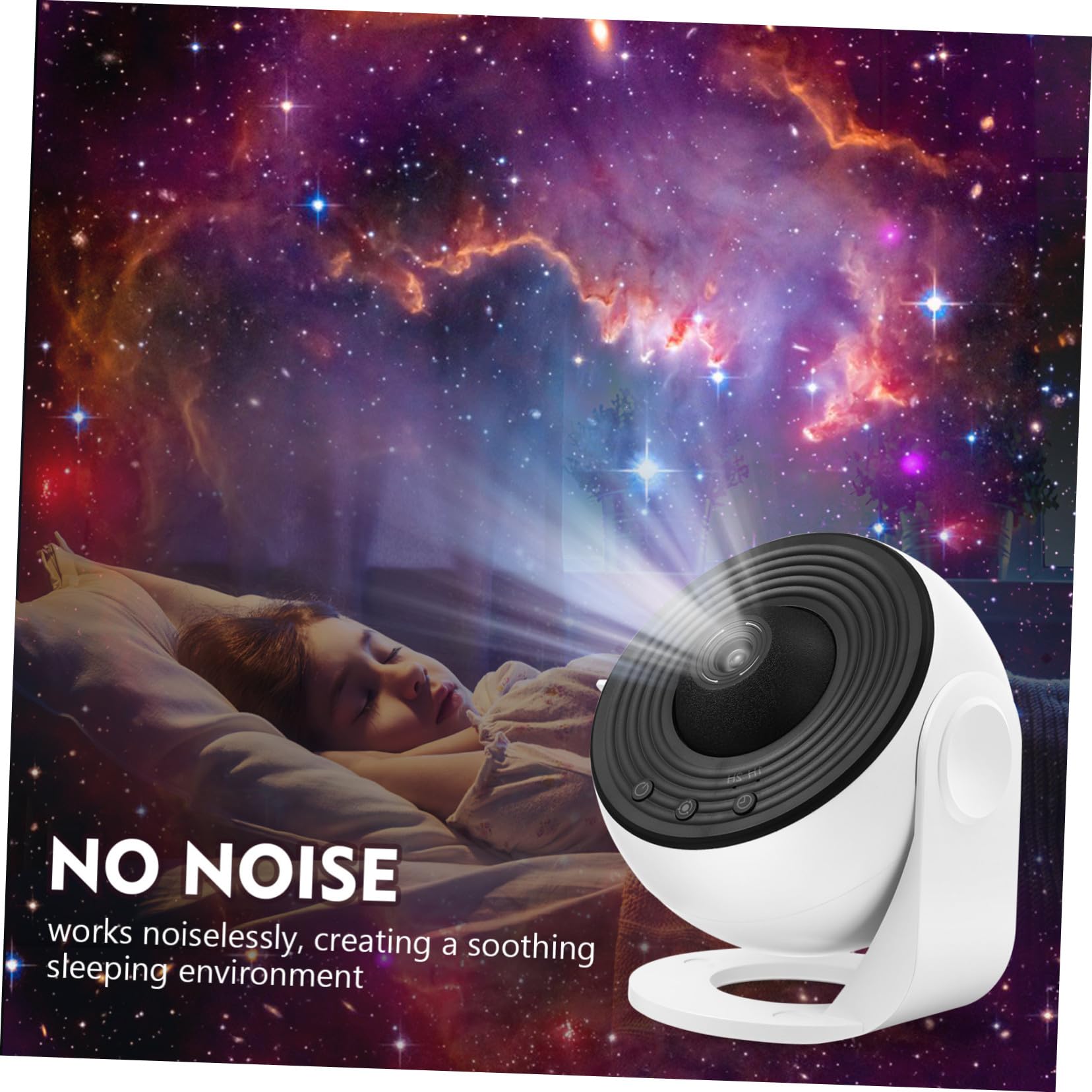 Angoily Proyector de Estrellas 1 Juego Abs PC con 12 Discos para Dormitorio | Luz Nocturna, Patrones Luna y Nebulosa, Cable USB Incluido, Giro 12 por Vuelta, Ruido bajo 30 Db