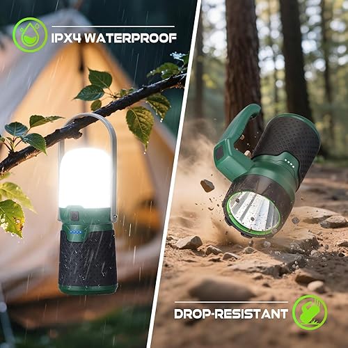 Miniatura 7 de Linterna de camping modular recargable 4 en 1, linterna LED portátil, ventilador de campamento al aire libre, banco de energía de 4400 mAh, IPX4