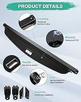 Vista 109 de Powerty Cubierta de Carga para Accesorios Kia Sportage 2023-2025 2026, Textura de Lona Cubierta Retráctil para Maletero Trasero de Carga de Equipaje