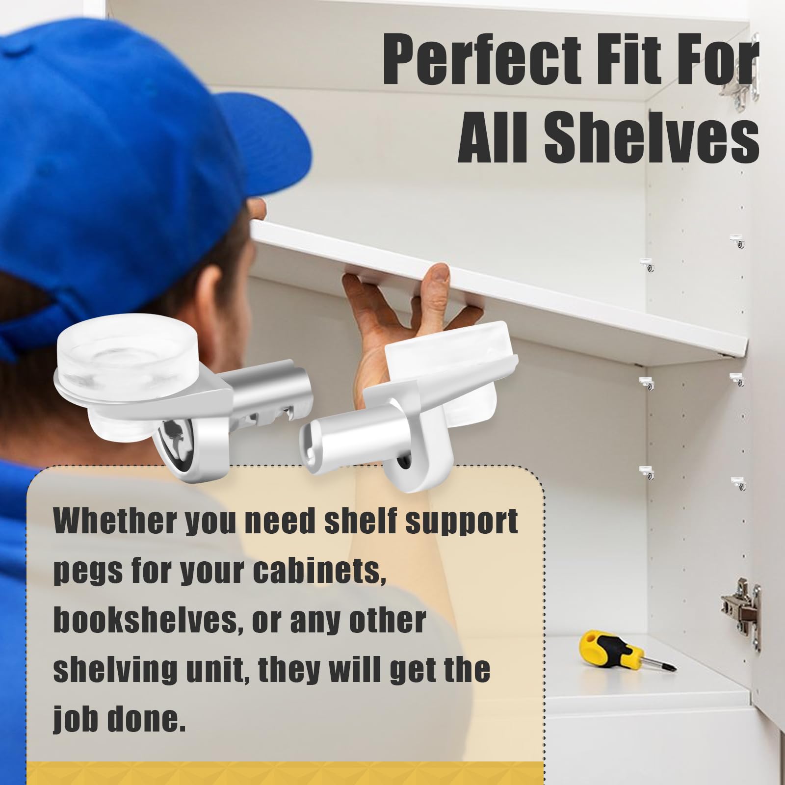 50 Pcs 1/5 Inch 5mm Shelf Pins - Cabinet Shelf Pegs with Silicone Suction Cups, Heavy Duty Shelf Pins for Support Kitchen Furniture, Shelf Pegs 5mm — Amazon image 6