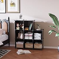 Vista 4 de AWTATOS Organizador de almacenamiento de 8 cubos, estante organizador de armario, estantería, estantes de almacenamiento apilables para armario