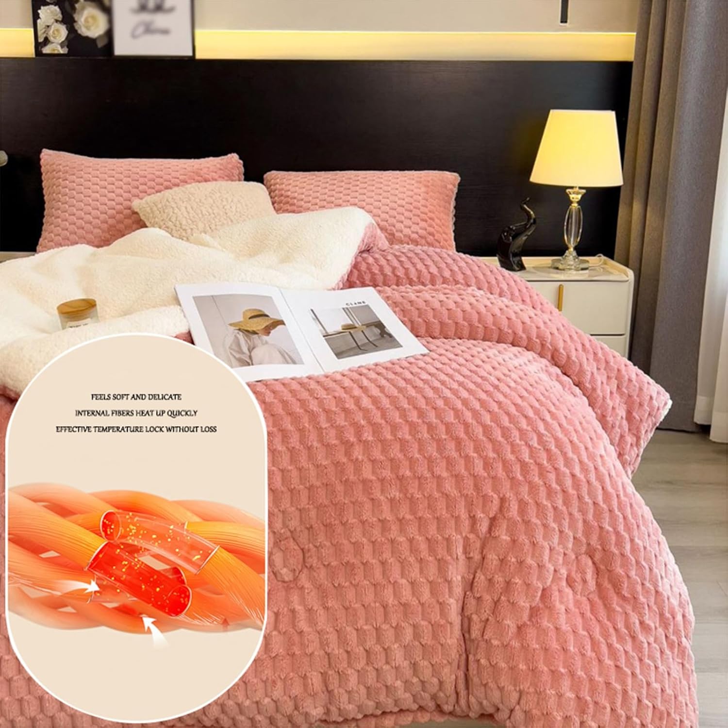 Thicken Cashmere Quilt, Fluffy Duvet, Thick Winter Fleece Blanket, Warm Double Quilt, Down Comforter (B, 150 x 200 cm/2.5 kg)