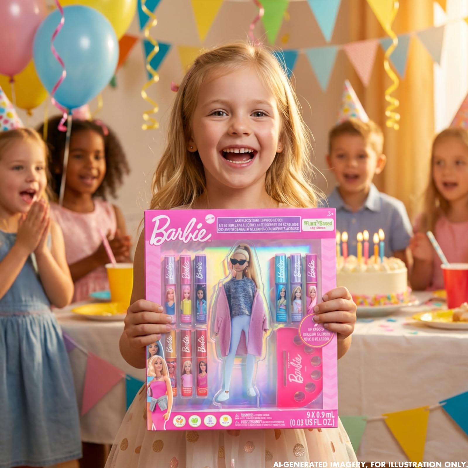 Barbie Lip Gloss Set - 9 Flavors + Display Stand -7