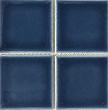 Porcelain Swimming Pool Waterline Tile - VIPS-917 NAVY BLUE 3" X 3" 1.08 SQ FT Sheet, Pack of 2,