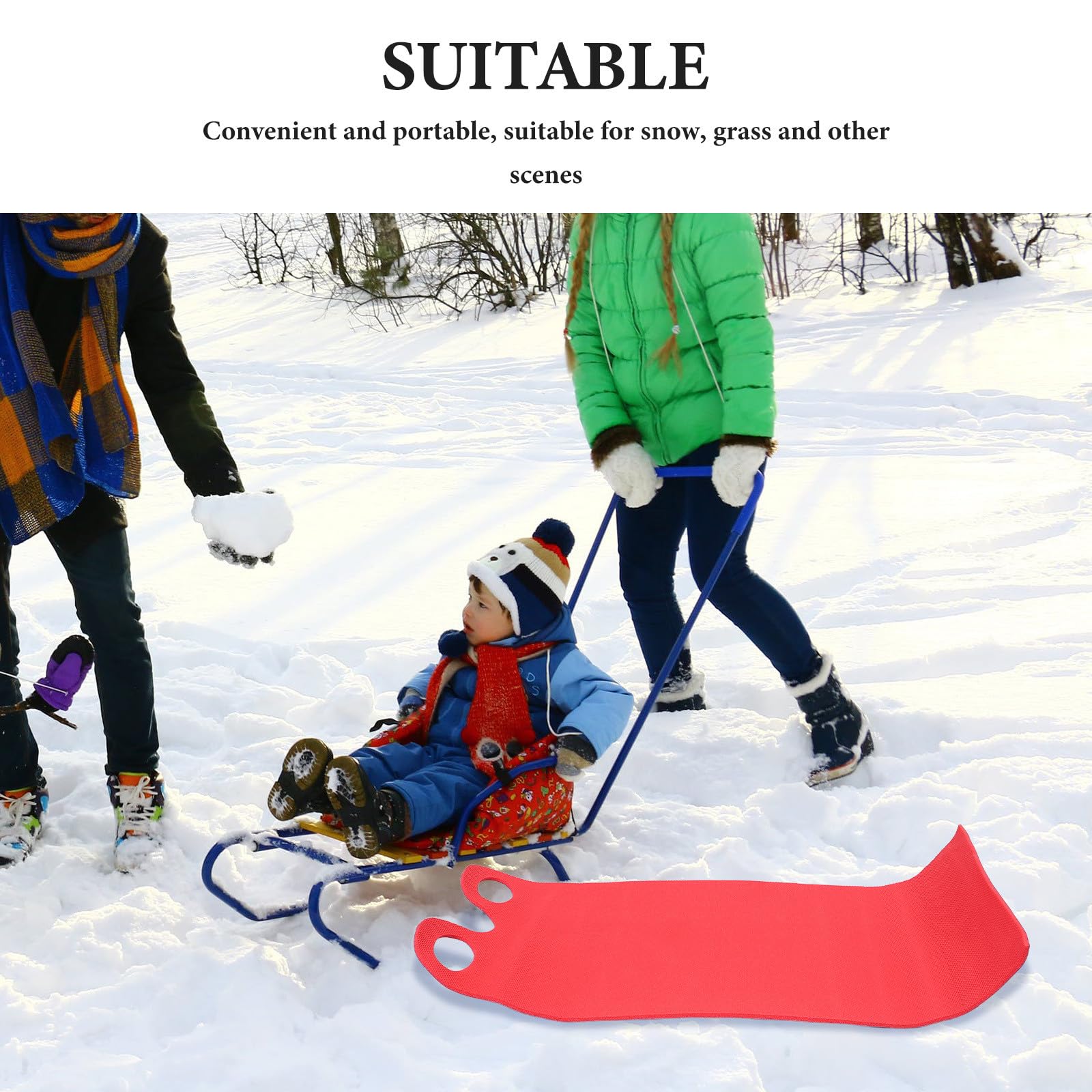 Healeved Alfombra para trineos de Nieve - 92 x 42 cm - Trineos enrollables para niños - Toboganes de Alta Velocidad para Adultos