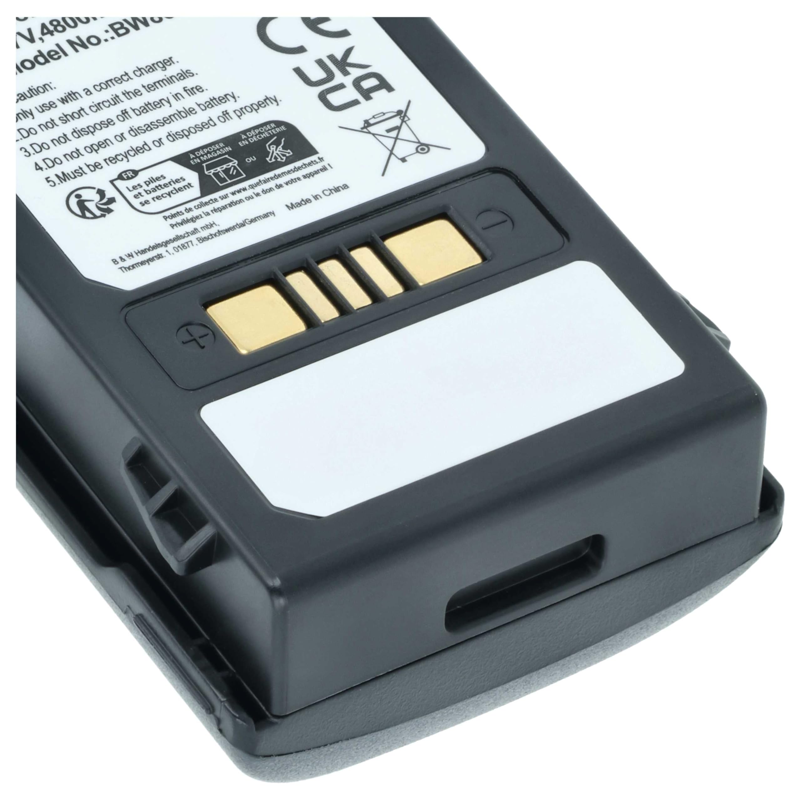 vhbw 5X Akku Ersatz für Motorola BTRY-MC32-01-01 für Barcodescanner POS (4800 mAh, 3,7 V, Li-Ion)
