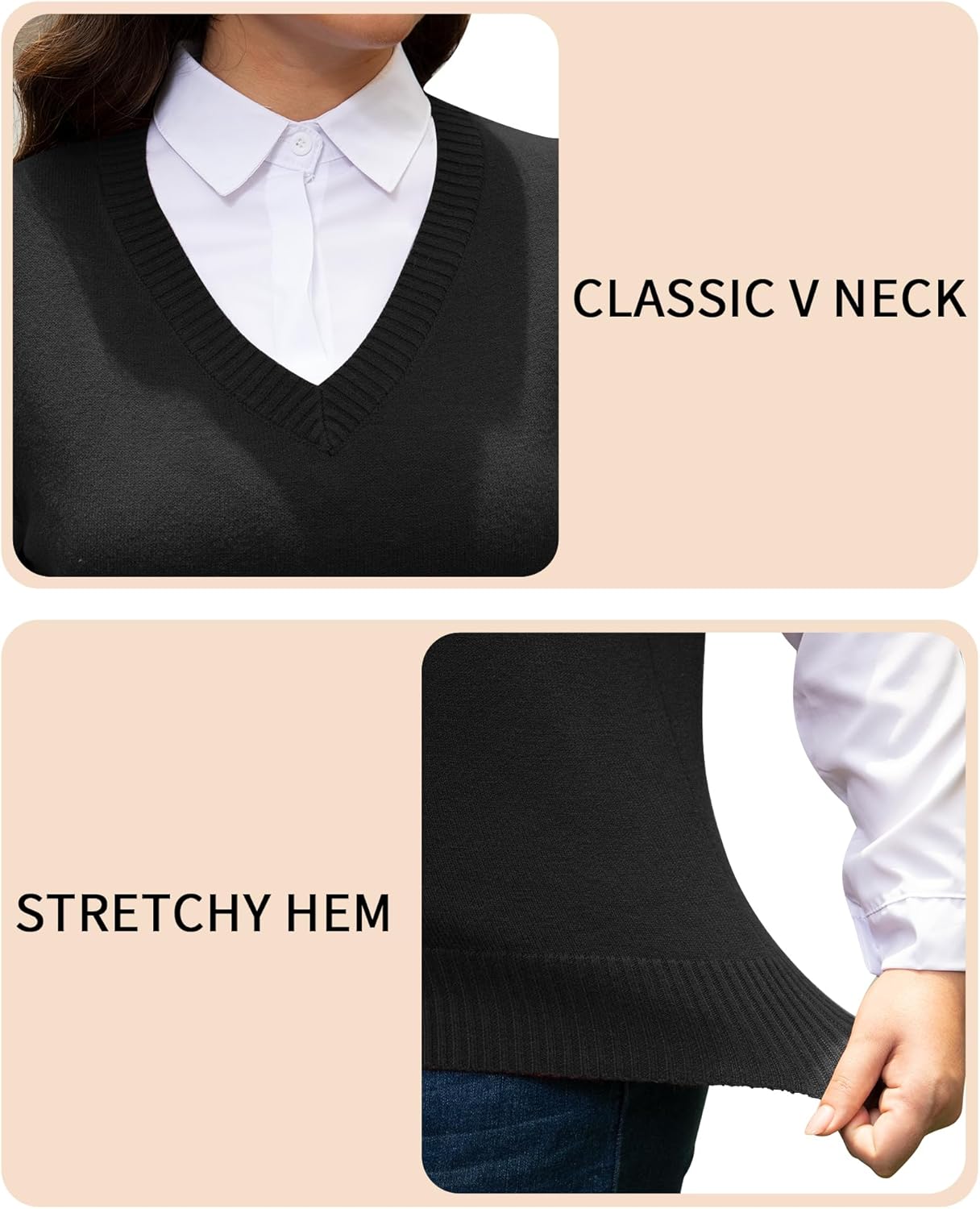 Plus Size Sweater Vest for Women V Neck Lightweight Knit Sleeveless Tank Top Pullover Sweaters Vest Classy - Image 5