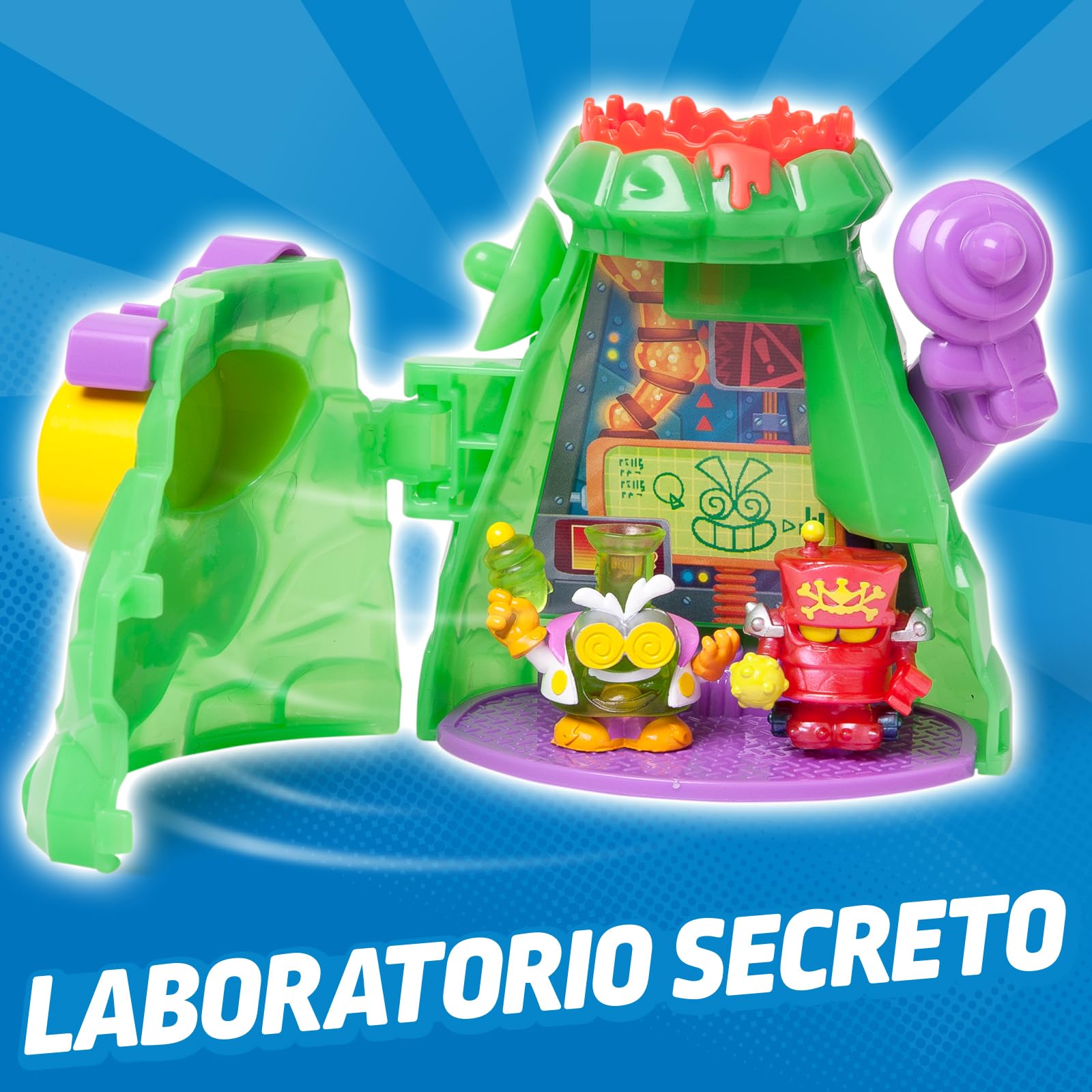 SUPERTHINGS KAZOOM Power – Hidden Base Professor K. Guarida del Professor K de la Serie de TV “Kazoom Power”. Contiene 1 Hidden Base, 1 Professor K Exclusivo, 1 Robotoxic Exclusivo