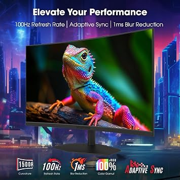 New! Sceptre Curved 24-inch Gaming Monitor 1ms 100Hz 1500R DisplayPort HDMI X2 Eye Care 100% sRGB Build-in Speakers, Machine Black 2026 (C248W-FW100T Series)