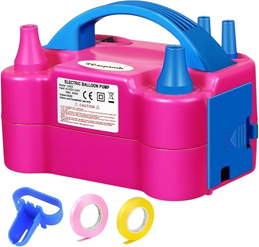 FLSEPAMB Elektrische Ballonpumpe 600W mit 2 Modi und 4 Düsen