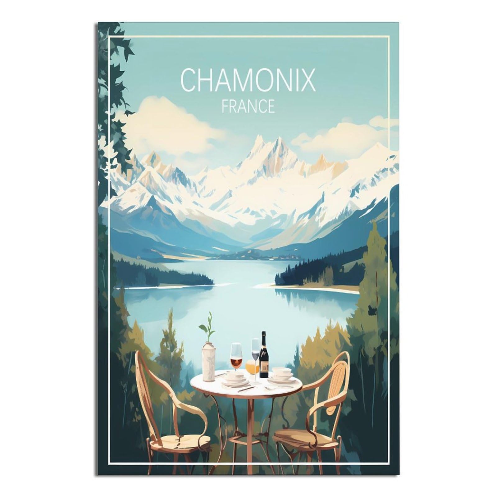 EZMLFA 5D Diamond Painting Kits,Chamonix France Diamond Art Kits Adults, Create Your Own Diamond Painting Full Drill Gifts for Home Decor 30x40cm