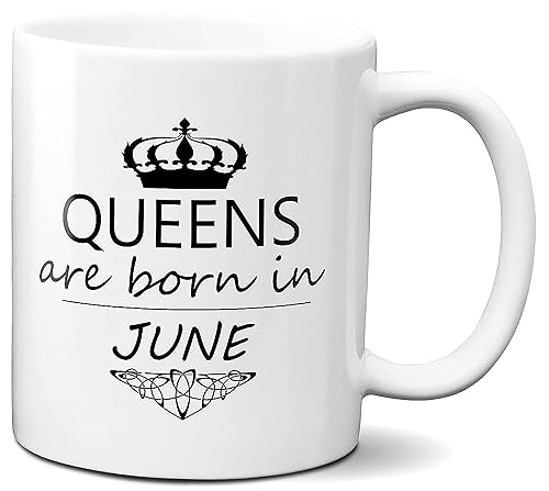 White Color July Queen Coffee Mug Birthday Gift for Her July Baby 11 oz Ceramic Tea Cup