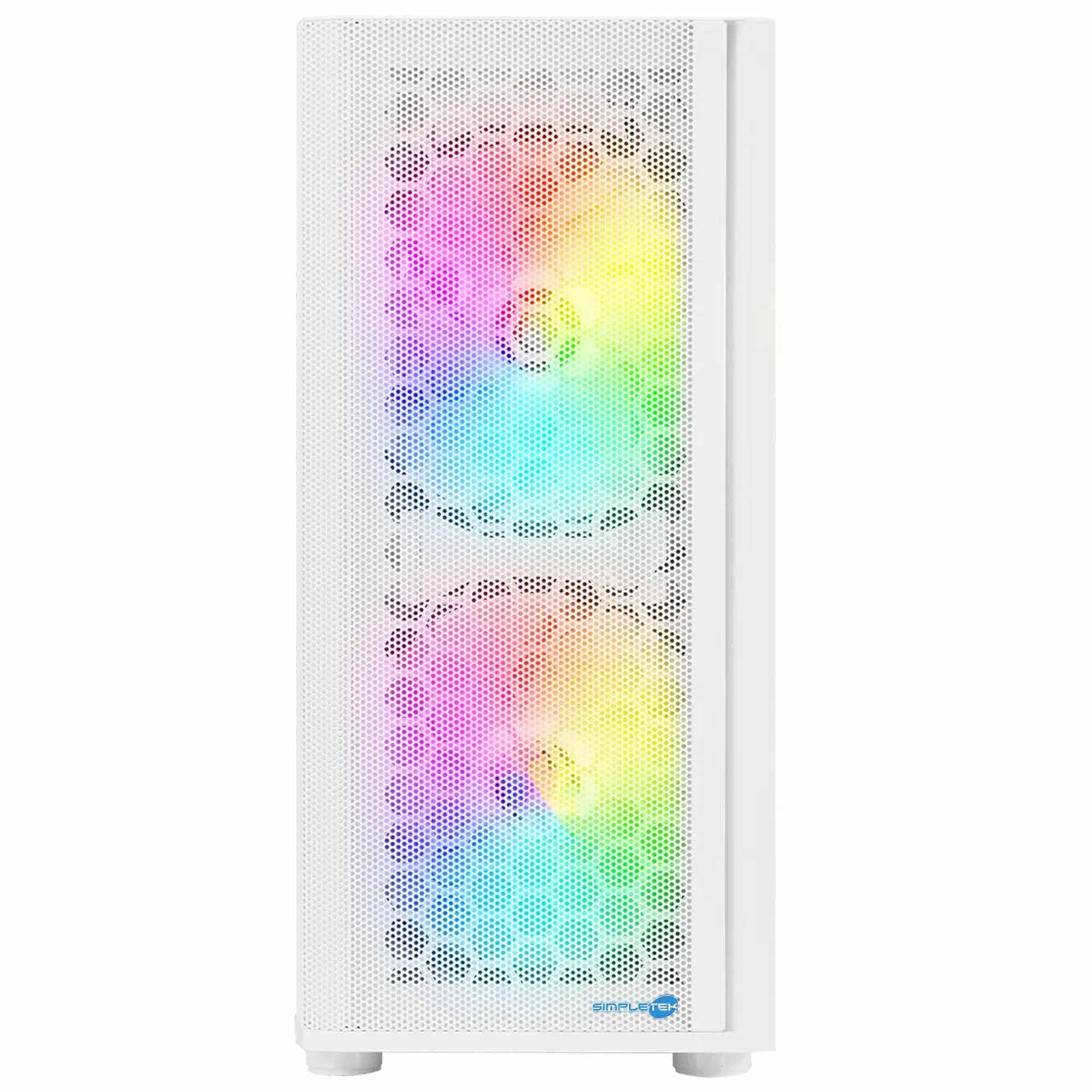 SIMPLETEK - Case Telaio RGB Bianco - Compatibile con Noua Orizon M111 | E-ATX m-ATX mini-ITX ATX - 2x 3.5" - 1x 2.5" | Senza alimentatore