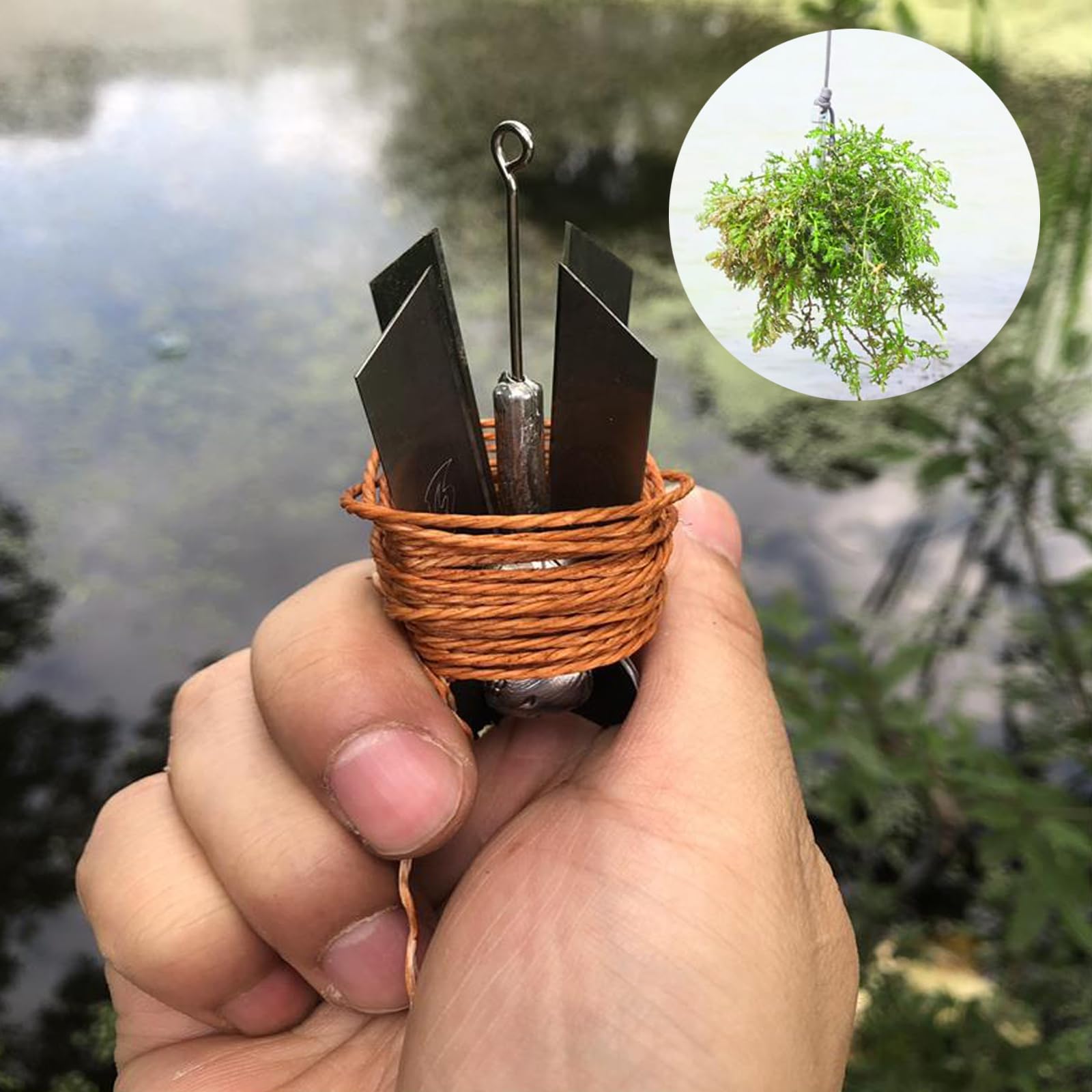 Couteau à Herbe D'eau de Pêche, Outil de Couteau de Désherbage D'eau Pliable Antirouille D'acier Inoxydable, pour Enlever Les Plantes Aquatiques