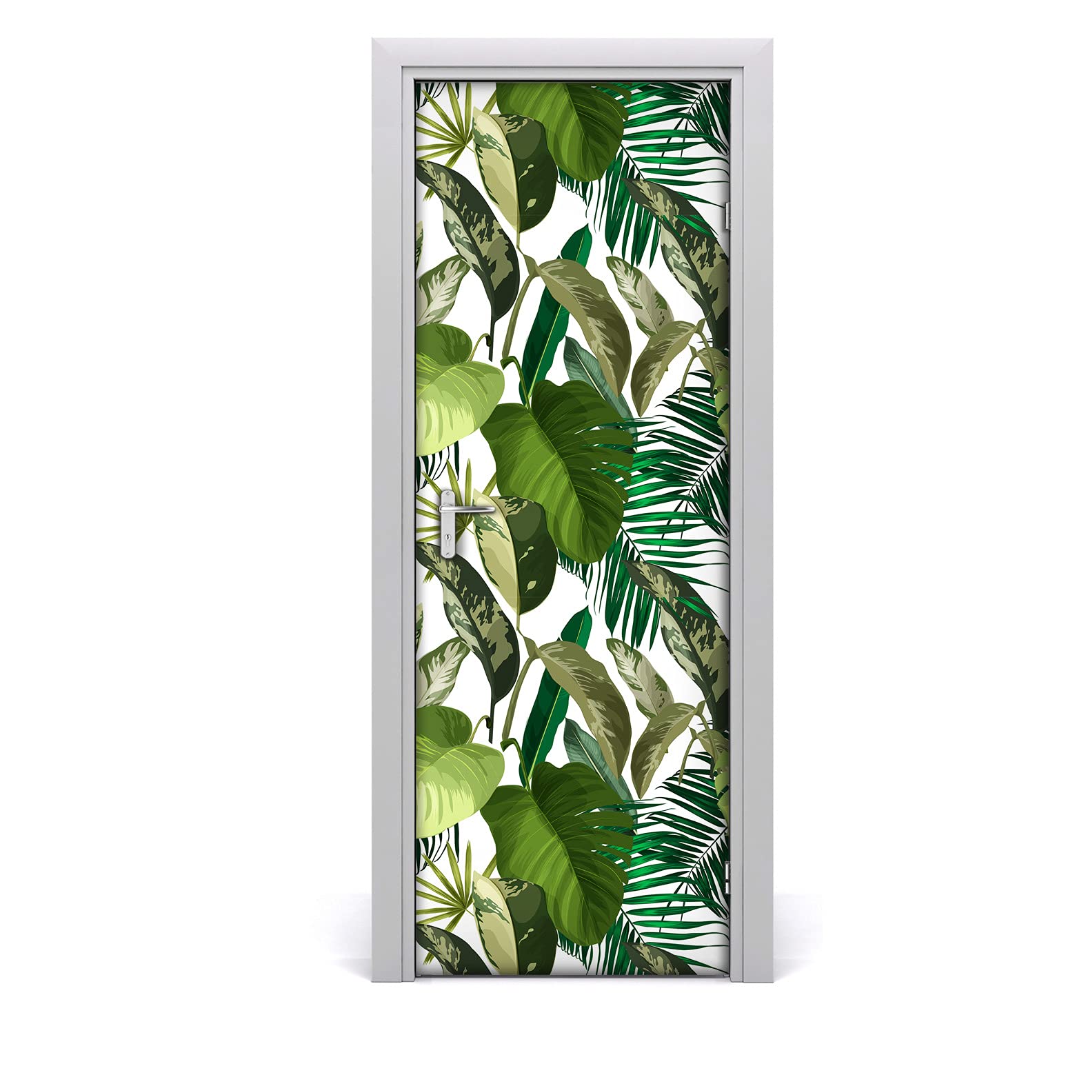 Adhesivo decorativo de puerta para renovar el salón con vinilo de hojas 77x200