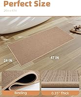 Vista 6 de PADOOR Non-Slip Bath-Mats for Bathroom, Rubber-Backing Braided Absorbent Bathroom Mat Machine Washable Thin Bathroom Rugs Fit Under Door Quick Dry