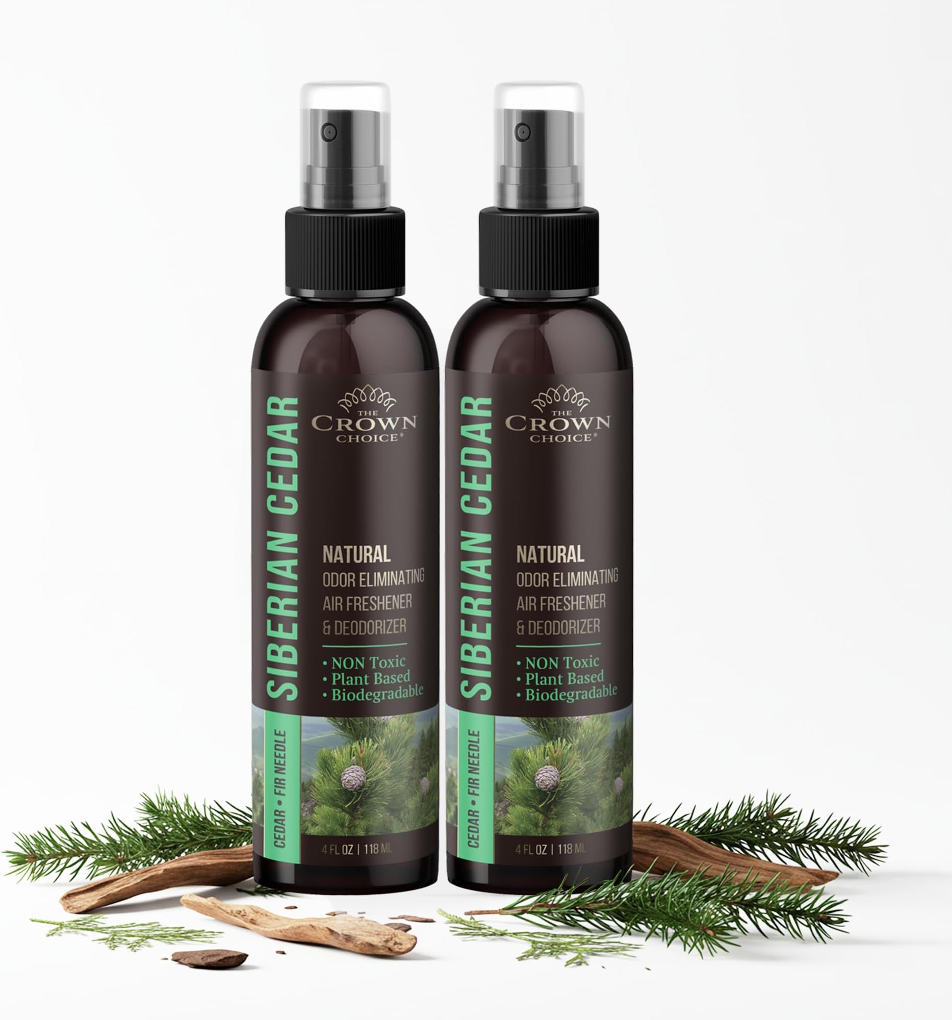 Non-Toxic Odor Eliminator,Natural Cedar Air Freshener Spray for Clothes Storage & Moth Repellent, Closet & Couch Deodorizer,Long Lasting Bathroom & Toilet Freshener,Safe for Kids & Pets,2PK, 4 Oz each