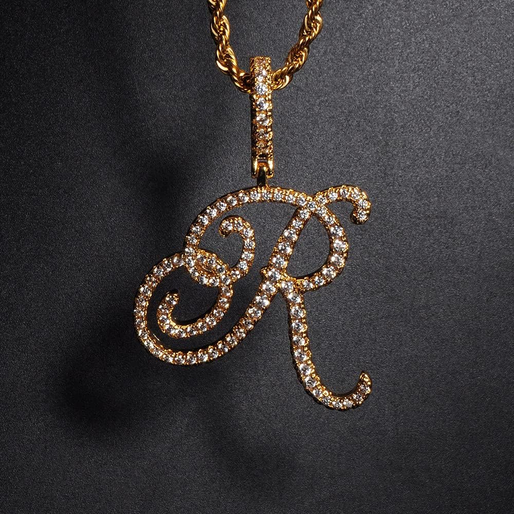 Amazon.com: QWKLNRA Alphabet Necklace,R 