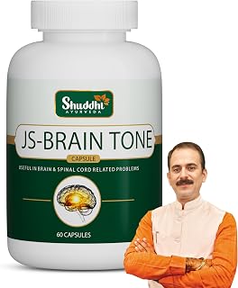 Shuddhi Ayurveda Js-Brain Tone Capsules | Herbal Mind Wellness Supplements | Naturally Blended With Khaskhas, Tagar, And Ashwagandha | Mind Wellness Multivitamin, 60 Capsules