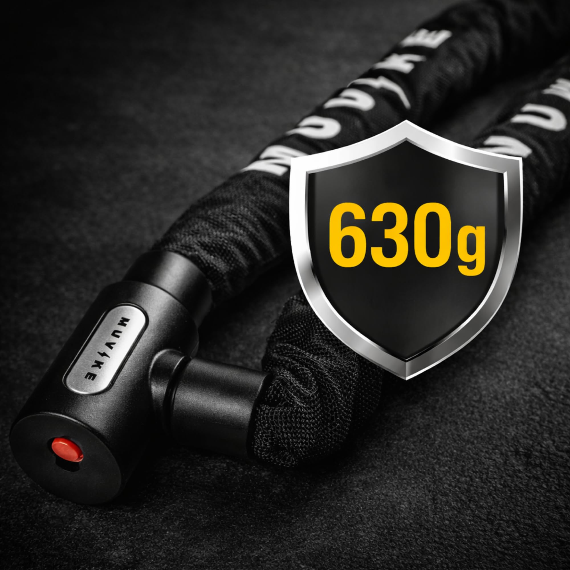 SOLID 900/6K - zapięcie do roweru, łańcuch 90 cm, hartowana stal, ogniwa 6 mm, osłona tekstylna chroniąca przed zarysowaniami, zamek z zatyczką
