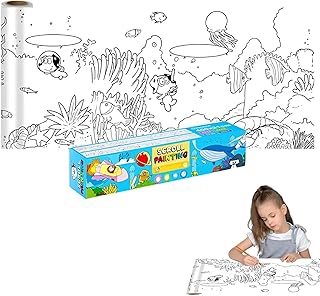 لفافة تلوين فنية - أطلق العنان للإبداع لدى الأطفال باستخدام لفافة تلوين لاصقة مقاس 2.20 متر × 30 سم، تتميز بتصميم عصري ومجموعة مختارة من 8 ظلال ألوان مائية وقلم لامع للتعبير الفني.