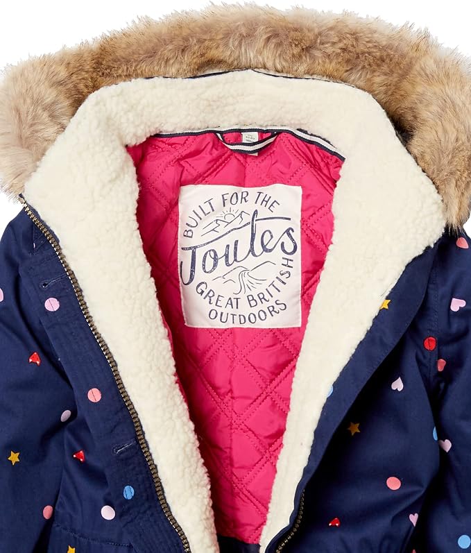 Joules Girl's Alix Coat, Heart Spot 