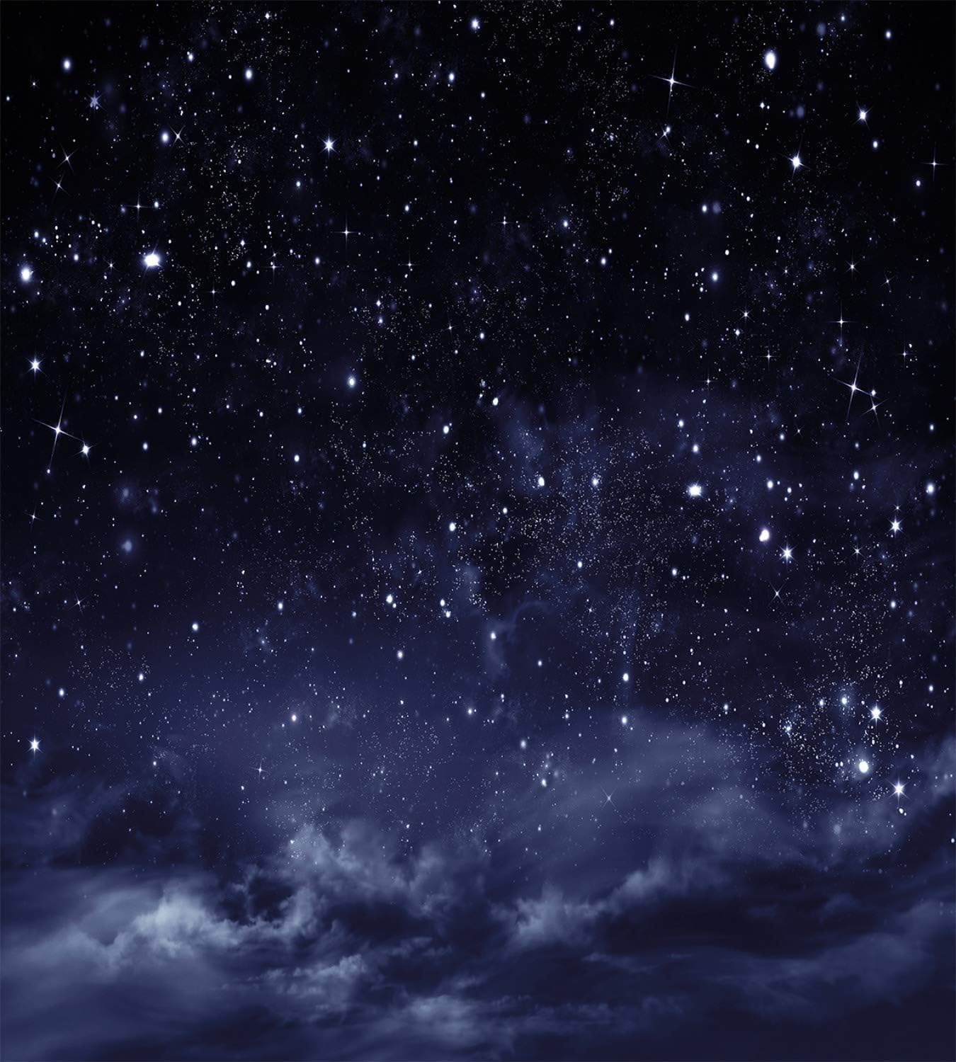 Ambesonne Night Duvet Cover Set, Ethereal View of The Dark Sky Atmosphere Nebula Fantasy Cosmic Universe Theme, Decorative 3 Piece Bedding Set with 2 Pillow Shams, Queen Size, Dark Blue White Queen Dark Blue White