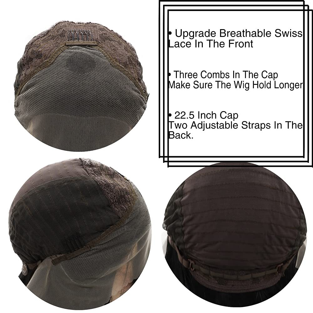 Red Lace Front Wigs Straight 13x3 Synthetic Lace Front Wigs for Fashion Women Long Straight Fiber Hair Heat Resistant Full Wig (24 Inch, Redst/lace front wig) (Red)