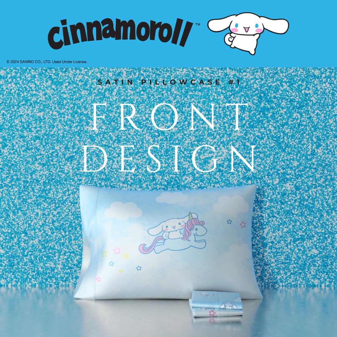 Cinnamoroll Beauty Silky Satin Standard 2 Pack Reversible Pillowcase Cover 20x30 for Hair and Skin (Officially Licensed Product) by Franco Collectibles - Image 4