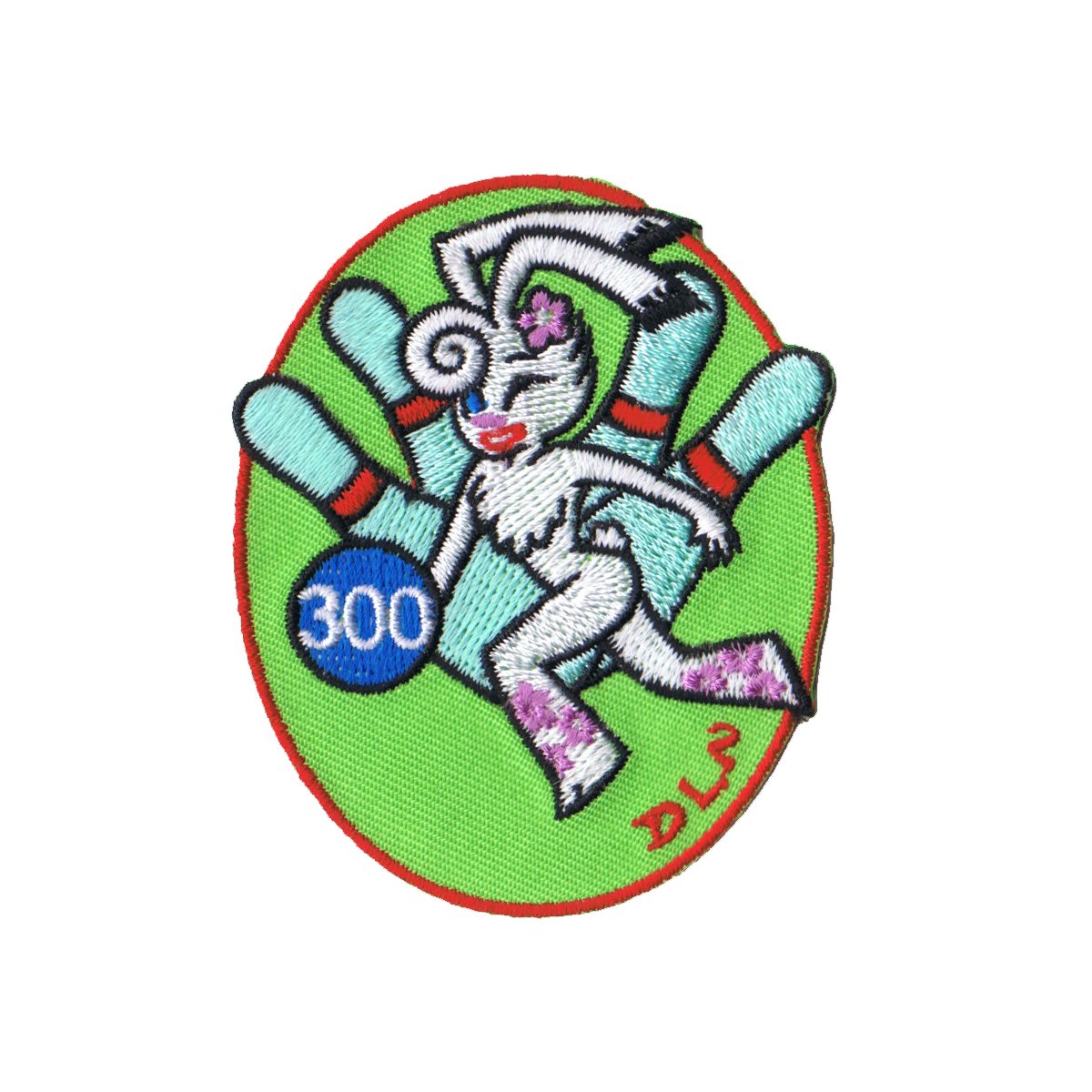 FUZZY DUDEArtist Dean Lee Norton Sexy Bowling Bunny Iron On Patch