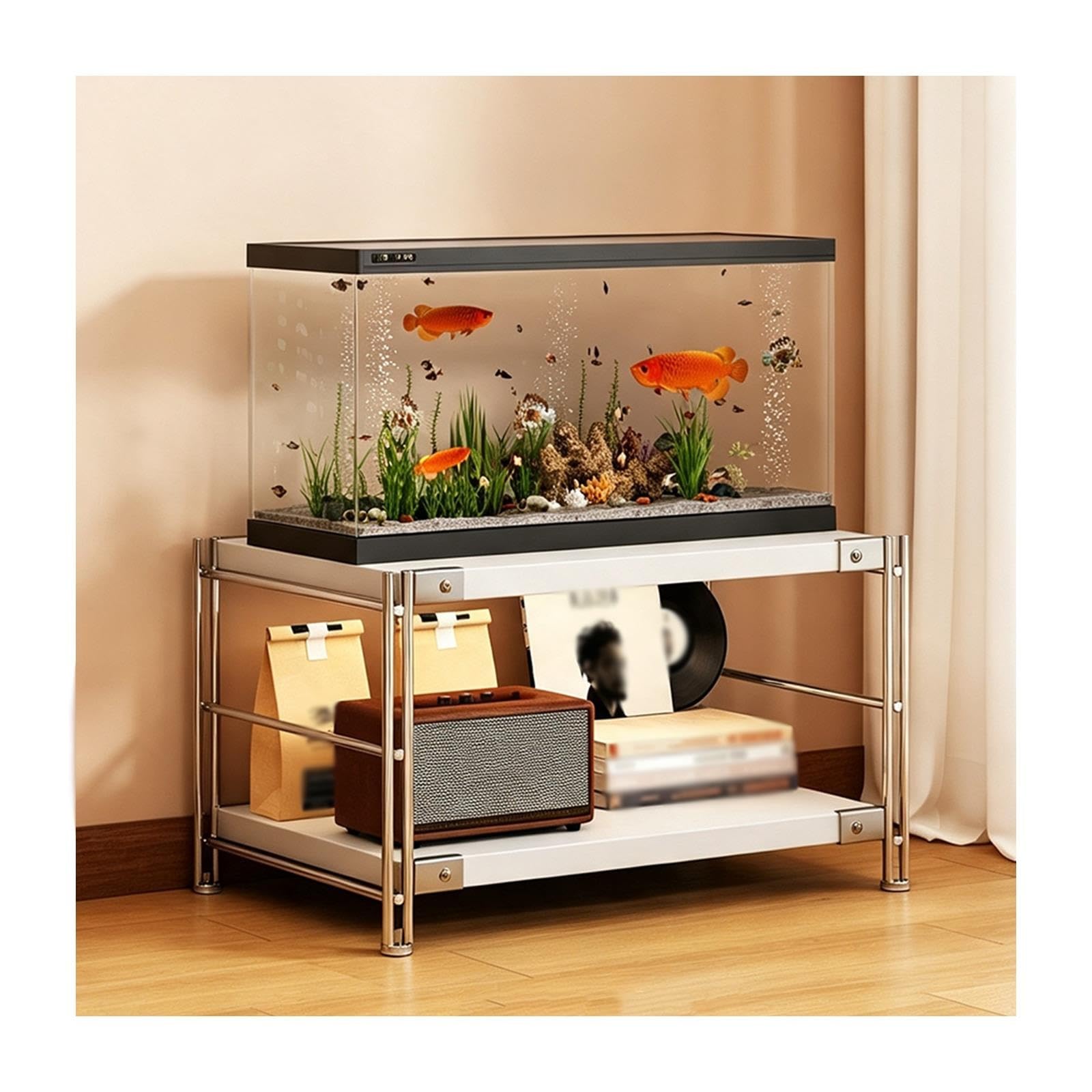 Tavolo per Acquario, Acquario con Mobile Completo | Realizzato in Acciaio e Legno; Supporta Un Carico di 150 Kg(B,40x30x50cm/15.7x11.8x19.7in)