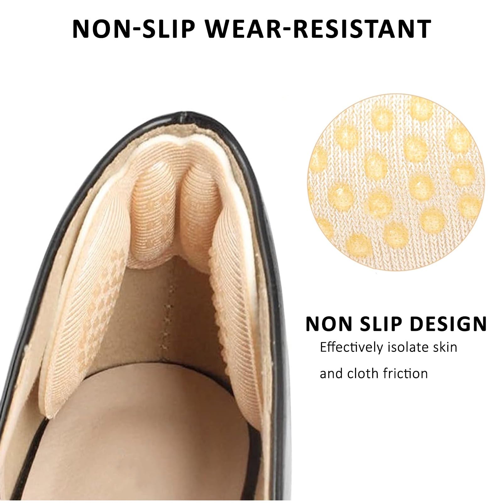 Fersenpolster Schuhe Selbstklebende Rückseite der Fersenpolster, vollflächige Fersenfüllpolster für lose Schuhe, verhindern Fersenverrutschen, Reiben, Blasen und Fußschmerzen (Color : Pink, Size : 2