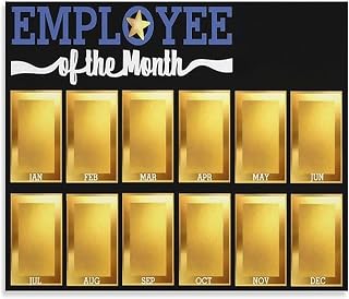 Modern Employee Recognition Poster Star Award Chart Workplace Appreciation Wall-Art Room Decor(Framed,08x12inch(20x30cm))