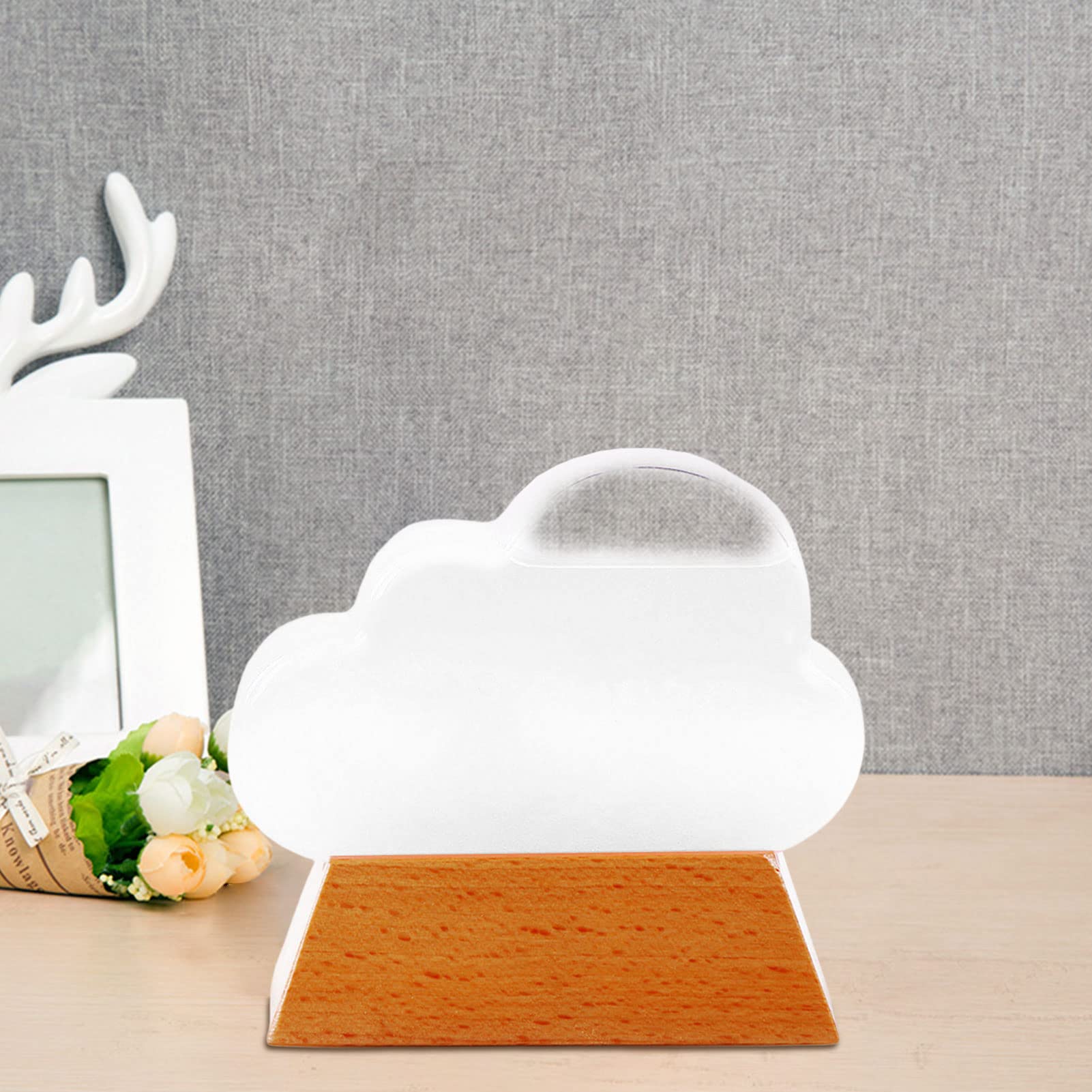 Storm Glass - Barometro a forma di nuvole, previsioni, stile nordico, decorazione bottiglia in vetro tempesta, bottiglia decorativa creativa per la casa (bianco)