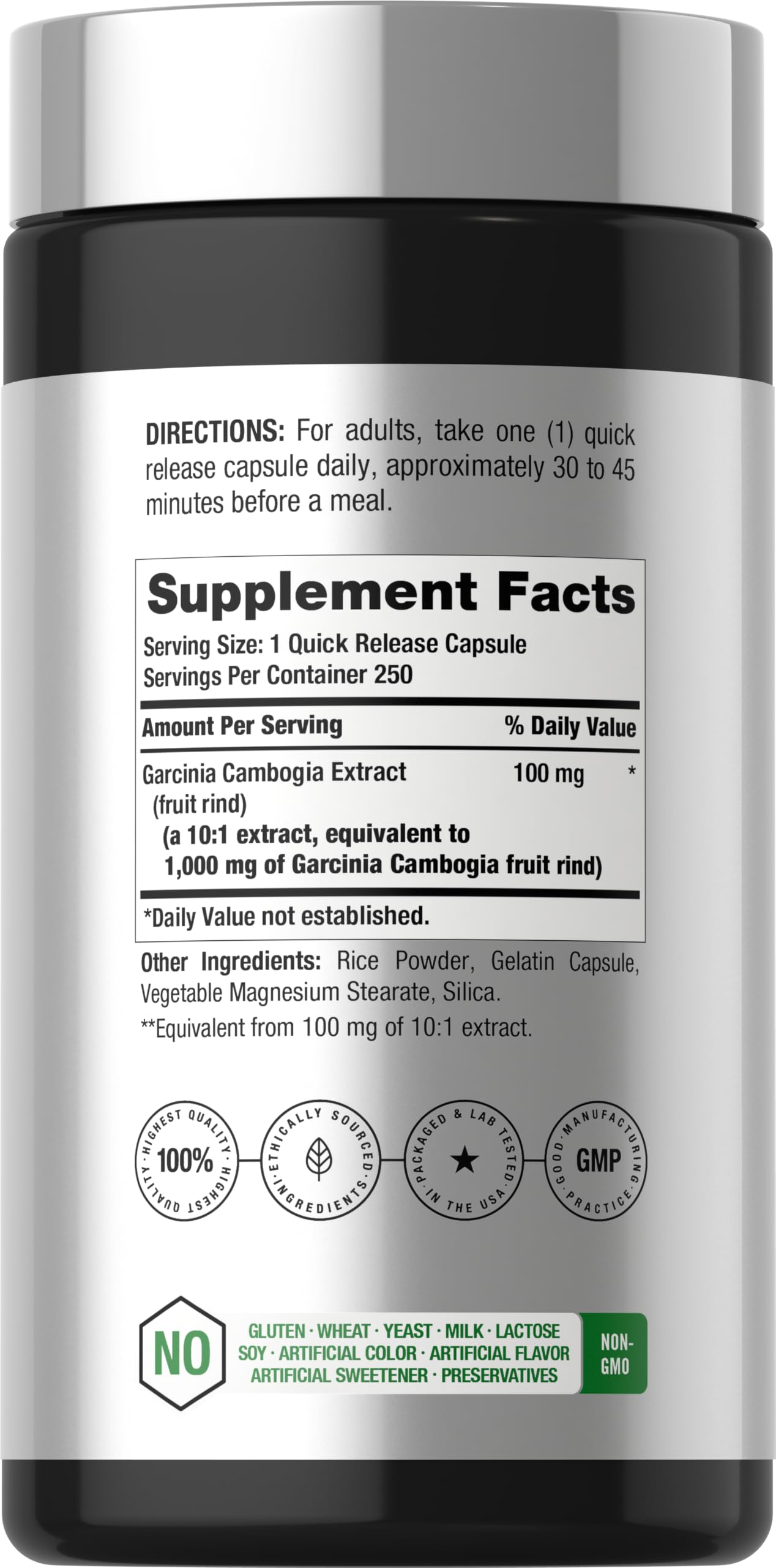 Horbaach Garcinia Cambogia Extract Pills | 250 Capsules — Amazon image 2