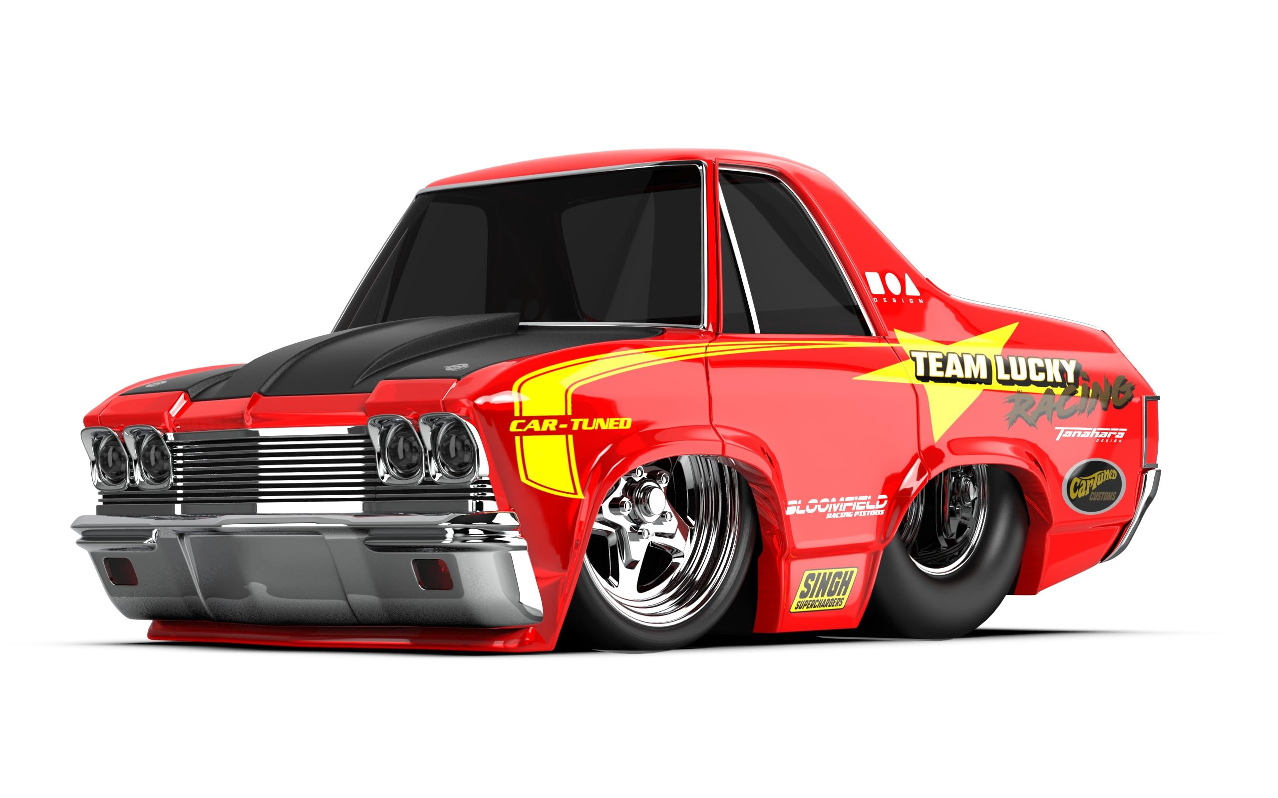MGA Entertaintment CarTuned S2 1968 Chevy El Camino - Kırmızı Pro Street Araba
