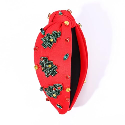 Miniatura 9 de Diadema de Navidad para mujer, accesorios de Navidad con cuentas, arco de Navidad, copo de nieve, diadema anudada HOHOHO, diadema con nudo en la