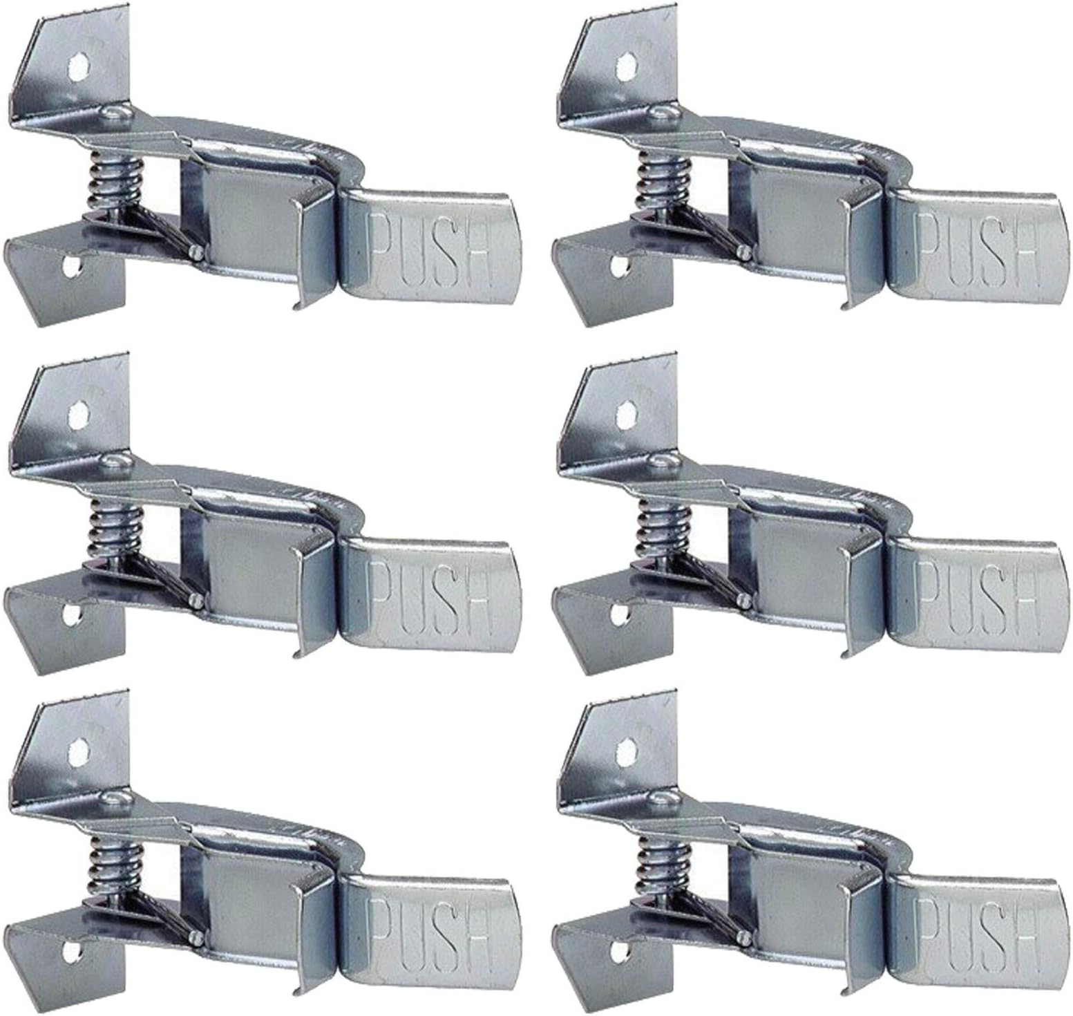 Heavy Duty Metal Gaint Spring Grip Clamp Tool Hanger Wall Orgainzer for Garage Closet Brooms and Mops Wall Mount Holder (Pack of 6)