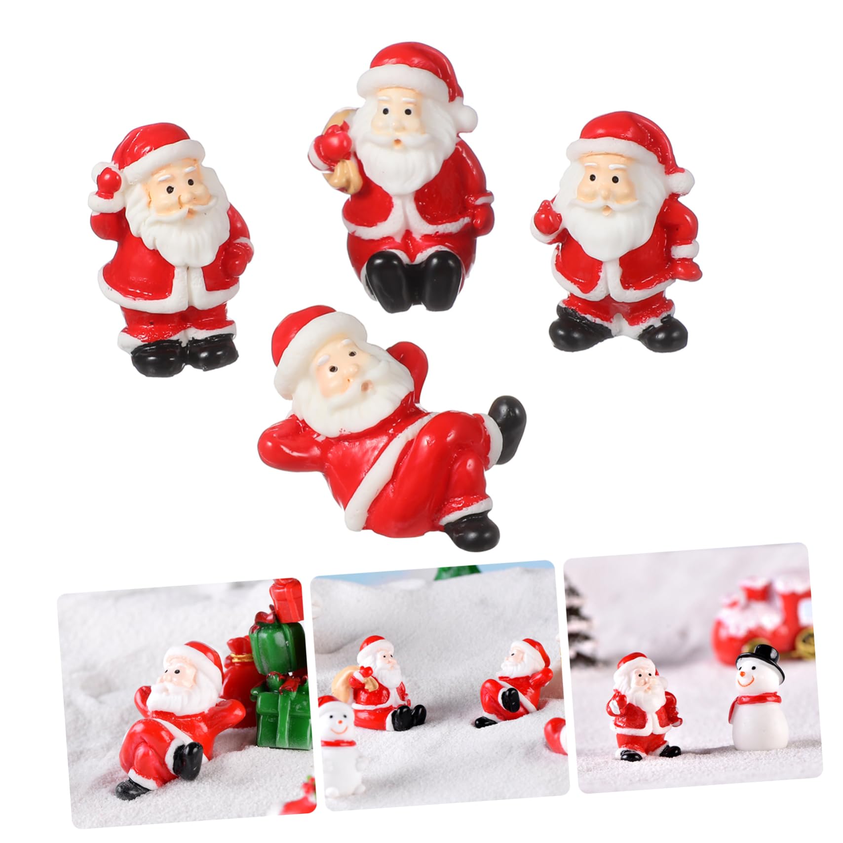 ULTECHNOVO 12stücke Mini Weihnachtsmann Statue Aus Kunststein Weihnachtsmann-figur Zum Dekorieren Von Weihnachtsbaum Weihnachts-mikrolandschaft Tischdeko Für Wohnzimmer Und Büro