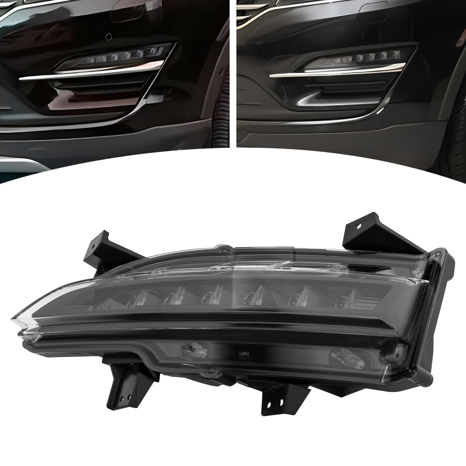 YINZINR LED Fog Light Front Fog Lamps w/Bulb Fits for 2014-2018 Lincoln MKC, Direct Replacement, US Stock (Left Driver Side)