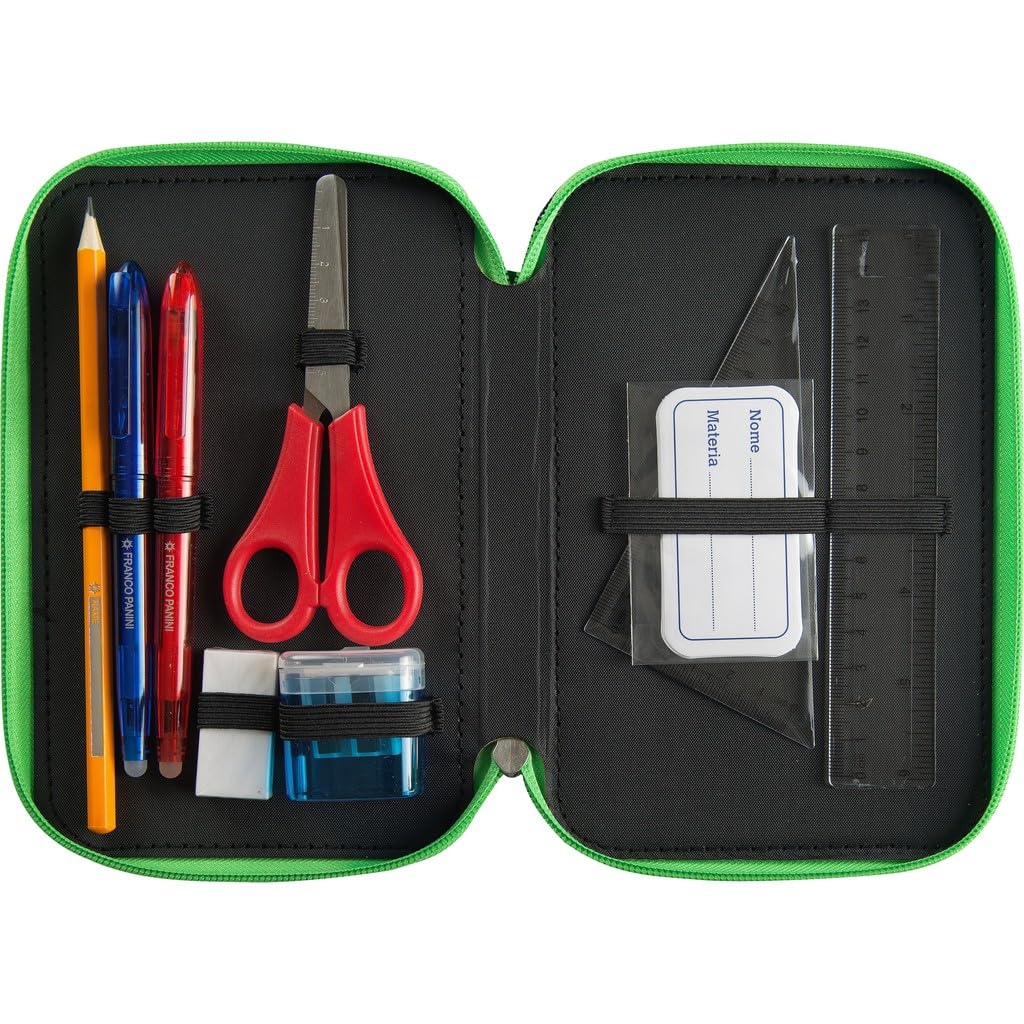 Set Scuola 2 Pezzi Per Minecraft Fan Zaino Scuola Elementare Bambino + Astuccio 3 Scomparti Completo (45 Accessori) - School Pack