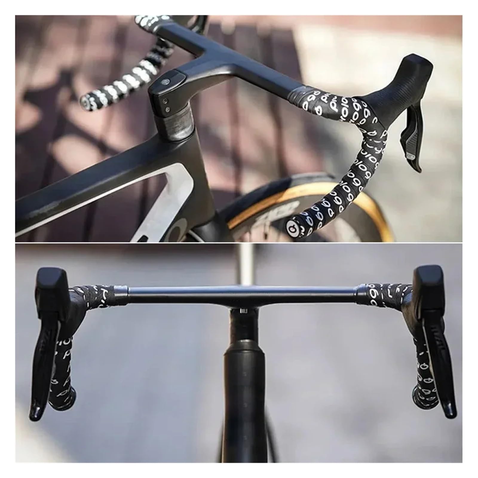 Manubrio Bici Manubrio for Bici da Strada Integrato con Cavo Interno Interamente in Fibra di Carbonio con distanziali Parte ciclistica