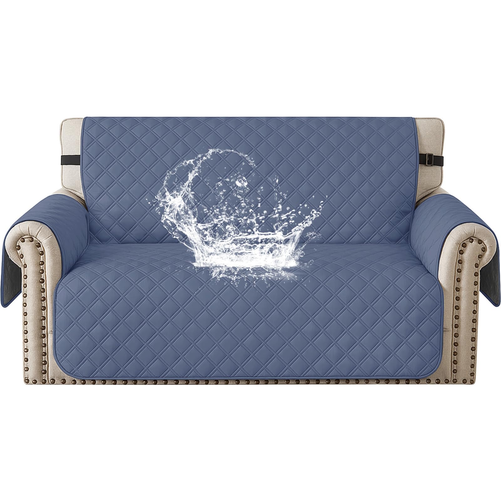 100% Impermeable Funda Sofá 2 Plazas, Funda Sofa Anti Gatos Y Perro Mascotas Verano, Sofa Cover Antideslizante Antimanchas Lavable, Azul Gris Global Recycled Standard Global Recycled Standard Global Recycled Standard