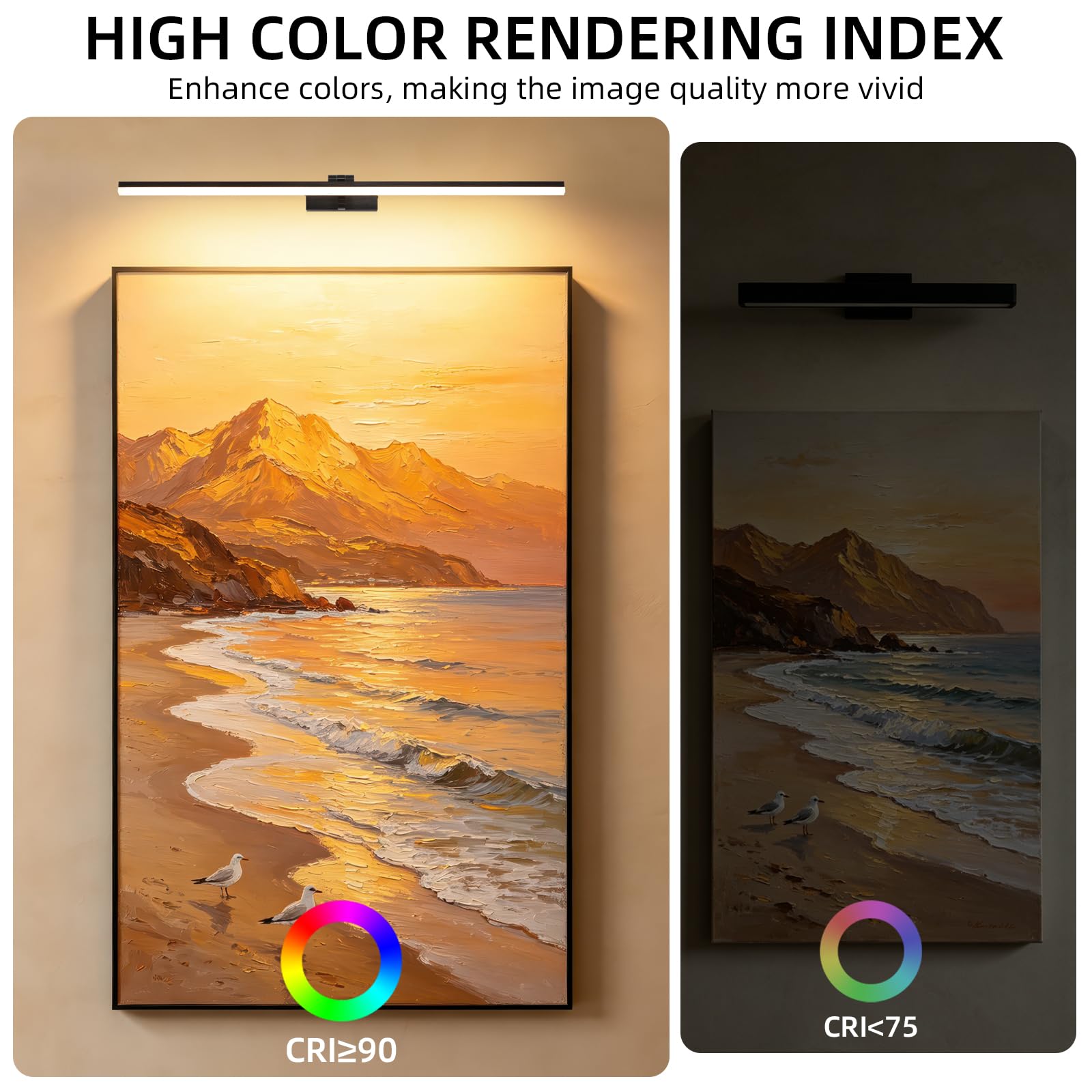 Lampe Miroir LED Salle de Bain 80cm 3 Températures de Couleur 180° Rotatif 1820LM 16W IP44 3000K/4500K/6000K
